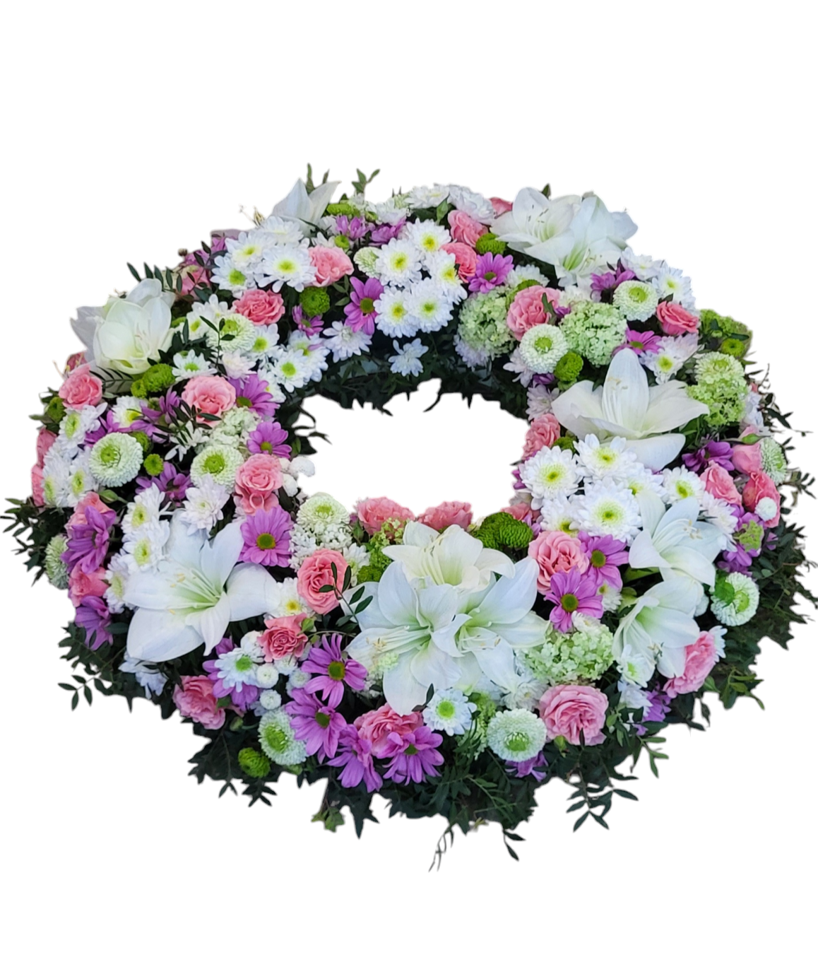 Coroana funerara rotuna Memory - Diametru 40 cm. - imagine 2