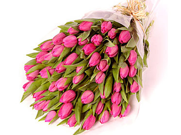 Buchet cu 51 lalele roz