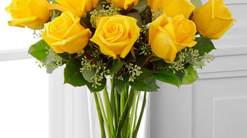 Buchet 11 trandafiri galbeni